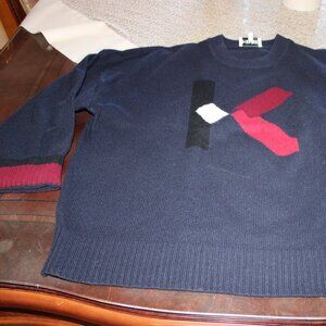 KENZO, knitted, navy blue top, size XL in perfect condition